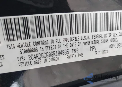 2016 Dodge Grand Caravan Sxt from USA, damaged, VIN 2C4RDGCG0GR184885